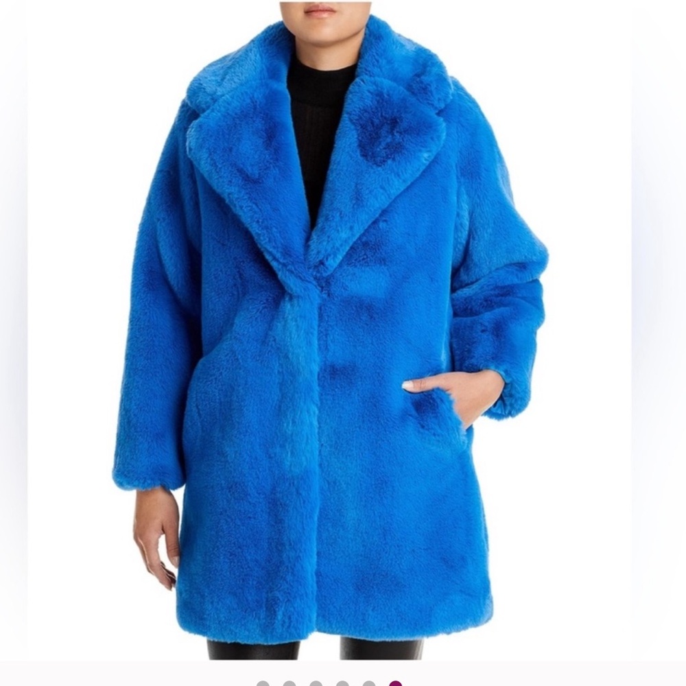 Blue Apparis faux fur coat
